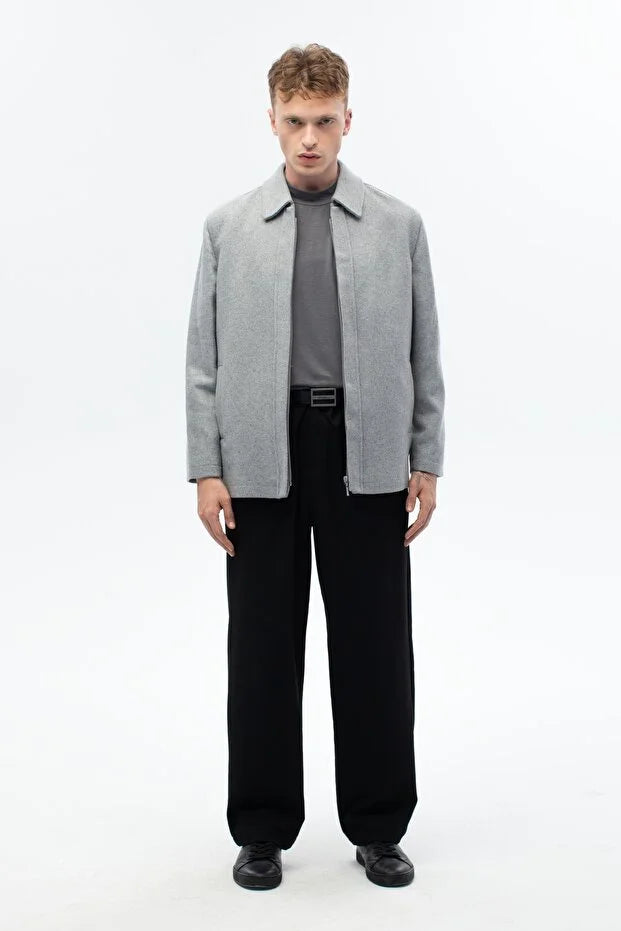 Erkek Günlük Kaşe Mont - Gri