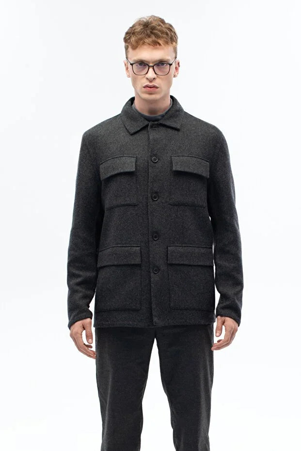 Erkek Yünlü El Yapımı Ceket