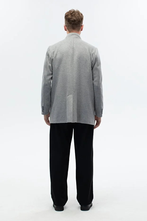 Erkek Regular Fit Palto - Gri