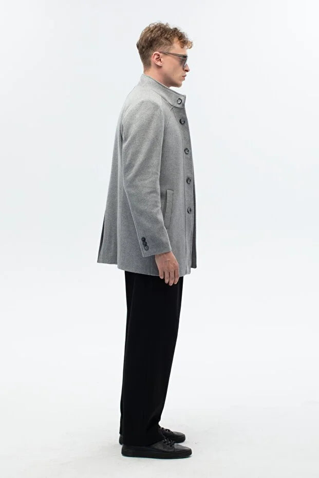 Erkek Regular Fit Palto - Gri