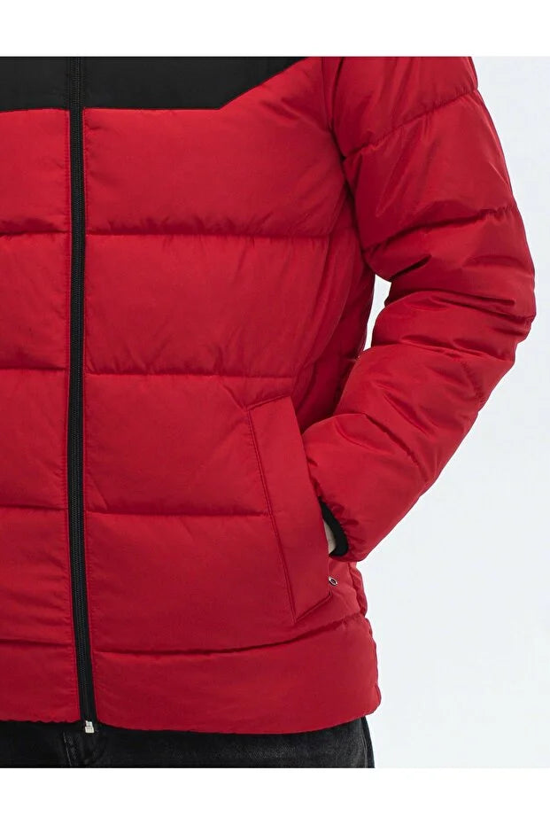 Dik Yaka Regular Fit Günlük Spor Mont - Kırmızı