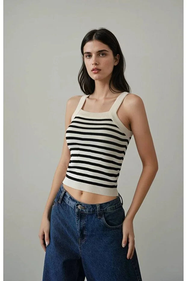 Standart Beden Triko Crop