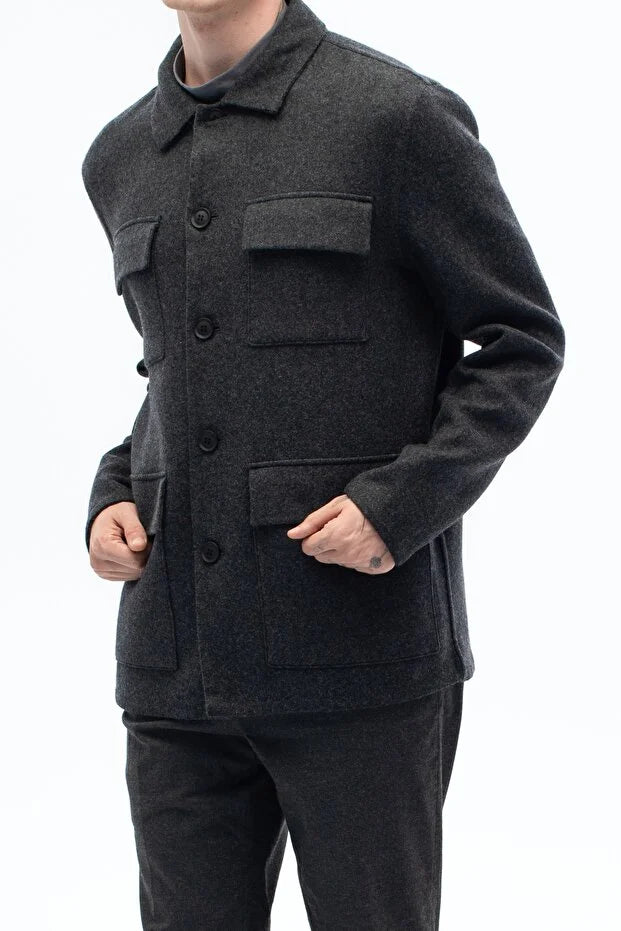 Erkek Yünlü El Yapımı Ceket