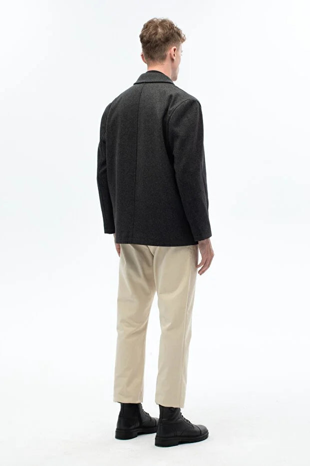 Erkek Günlük Kaşe Mont - Antrasit