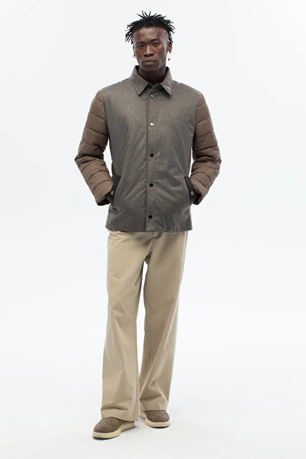 Erkek Kapitone Detaylı Regular Kalıp Dolumlu Su İticili Mont