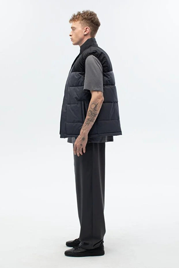 Erkek Su Ve Rüzgar Geçirmez Dolumlu Standart Garnili Yelek