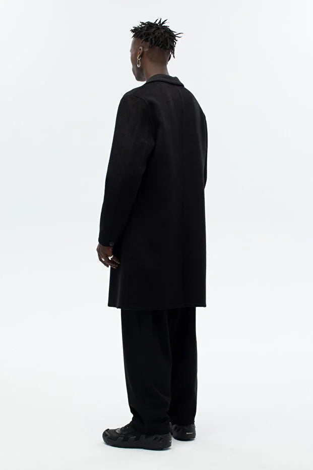 ERKEK EL YAPIMI YÜN KARIŞIMLI OVERSİZE KALIP KABAN