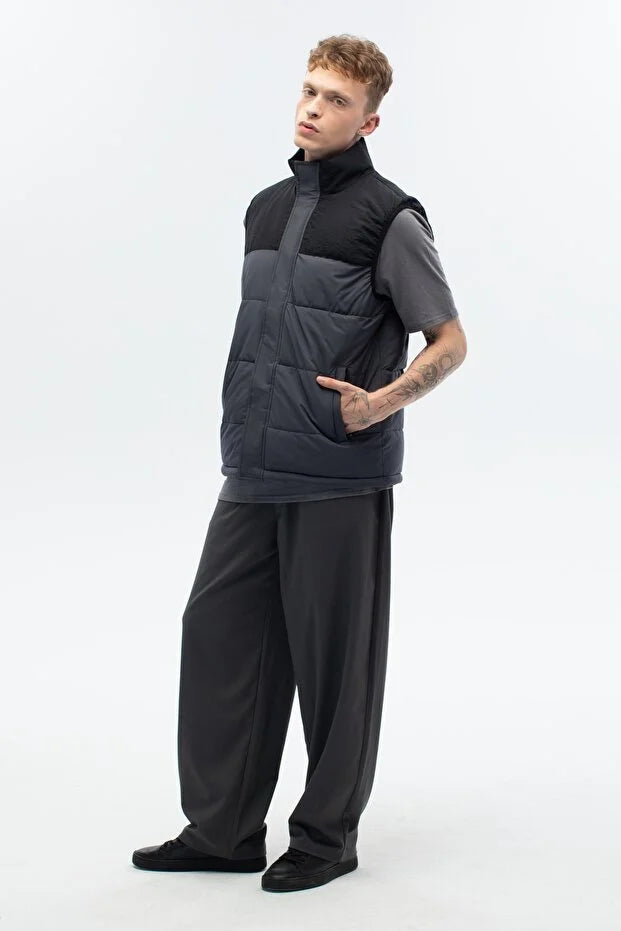 Erkek Su Ve Rüzgar Geçirmez Dolumlu Standart Garnili Yelek