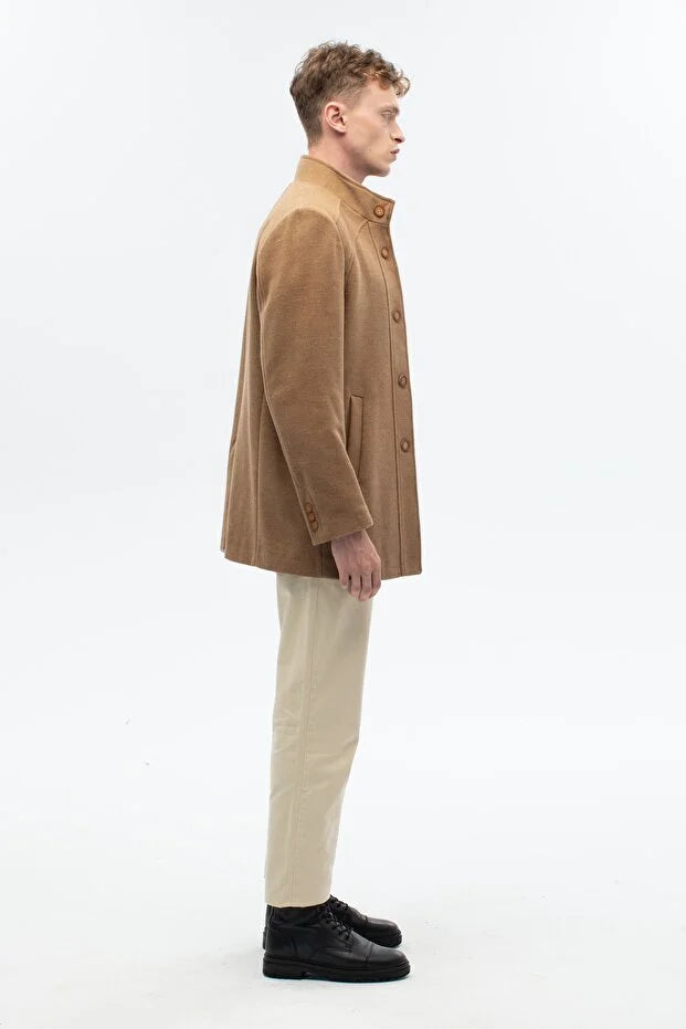 Erkek Regular Fit Palto - Camel