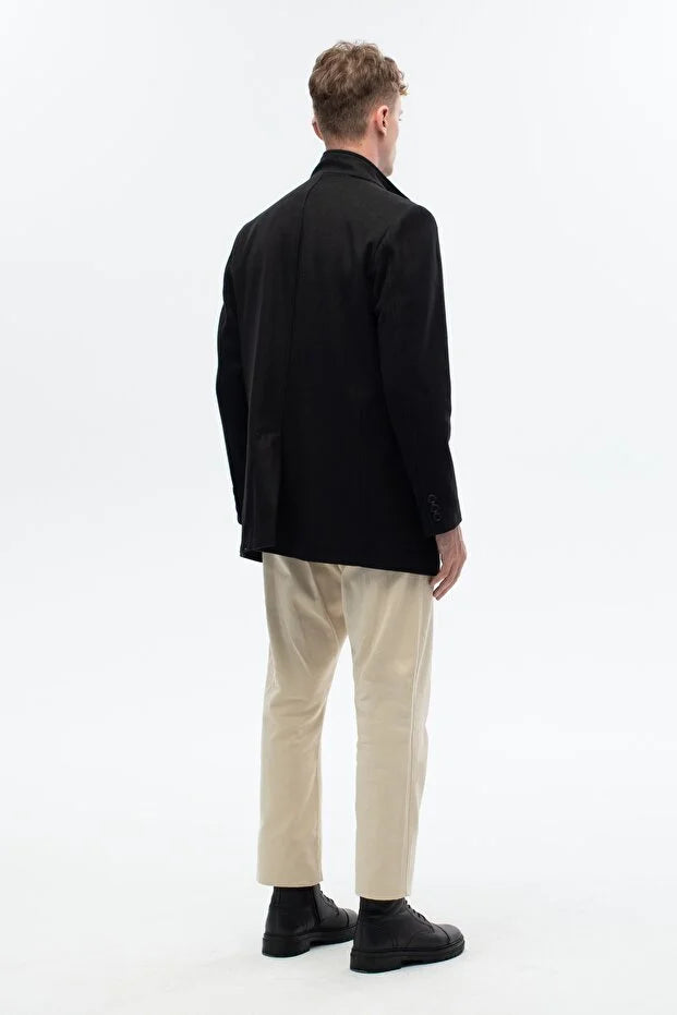 Erkek Regular Fit Palto - Siyah