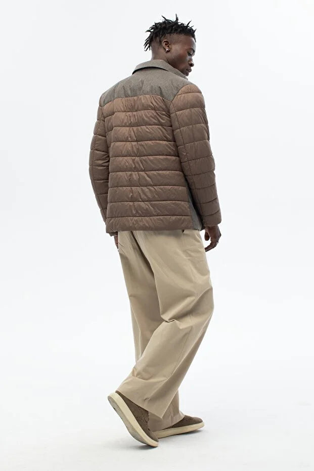 Erkek Kapitone Detaylı Regular Kalıp Dolumlu Su İticili Mont