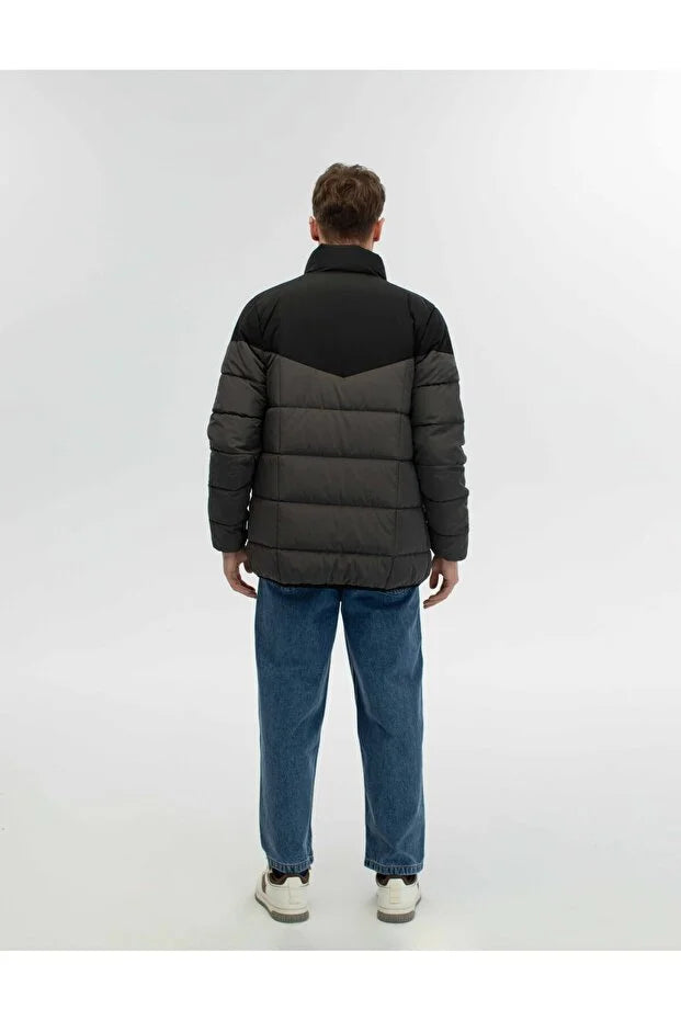 Dik Yaka Regular Fit Günlük Spor Mont - Gri