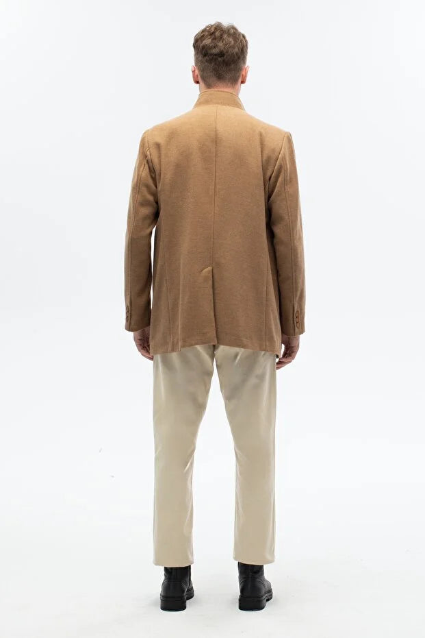 Erkek Regular Fit Palto - Camel