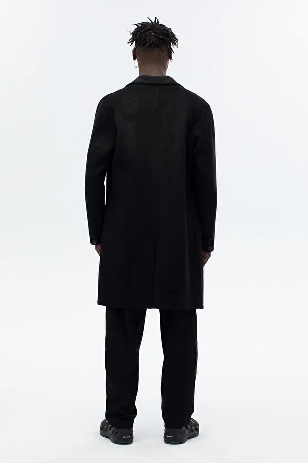 ERKEK EL YAPIMI YÜN KARIŞIMLI OVERSİZE KALIP KABAN