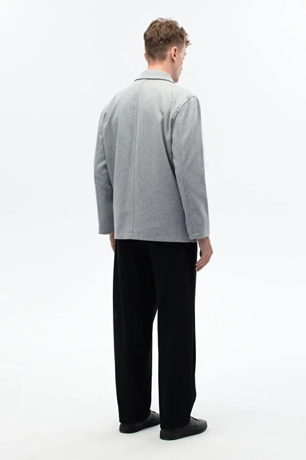 Erkek Günlük Kaşe Mont - Gri