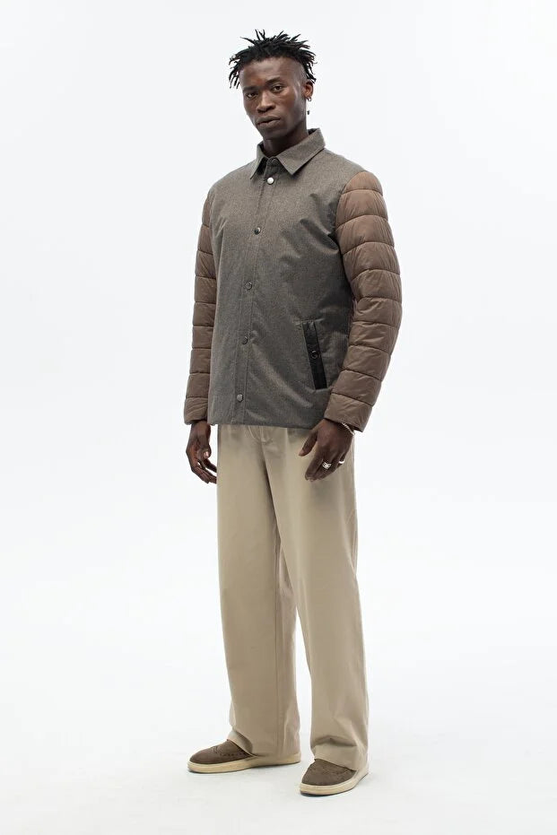 Erkek Kapitone Detaylı Regular Kalıp Dolumlu Su İticili Mont