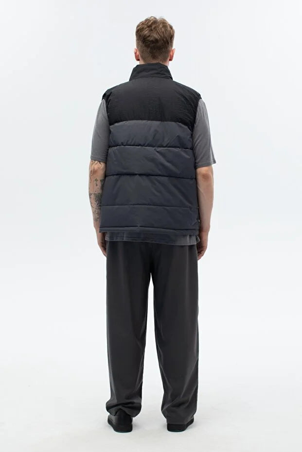 Erkek Su Ve Rüzgar Geçirmez Dolumlu Standart Garnili Yelek