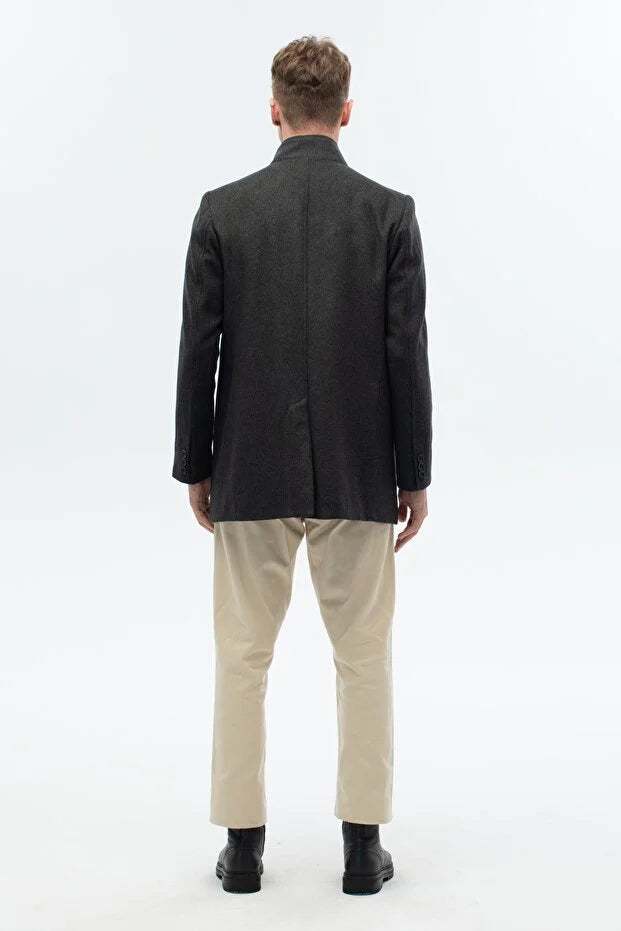 Erkek Regular Fit Palto - Antrasit