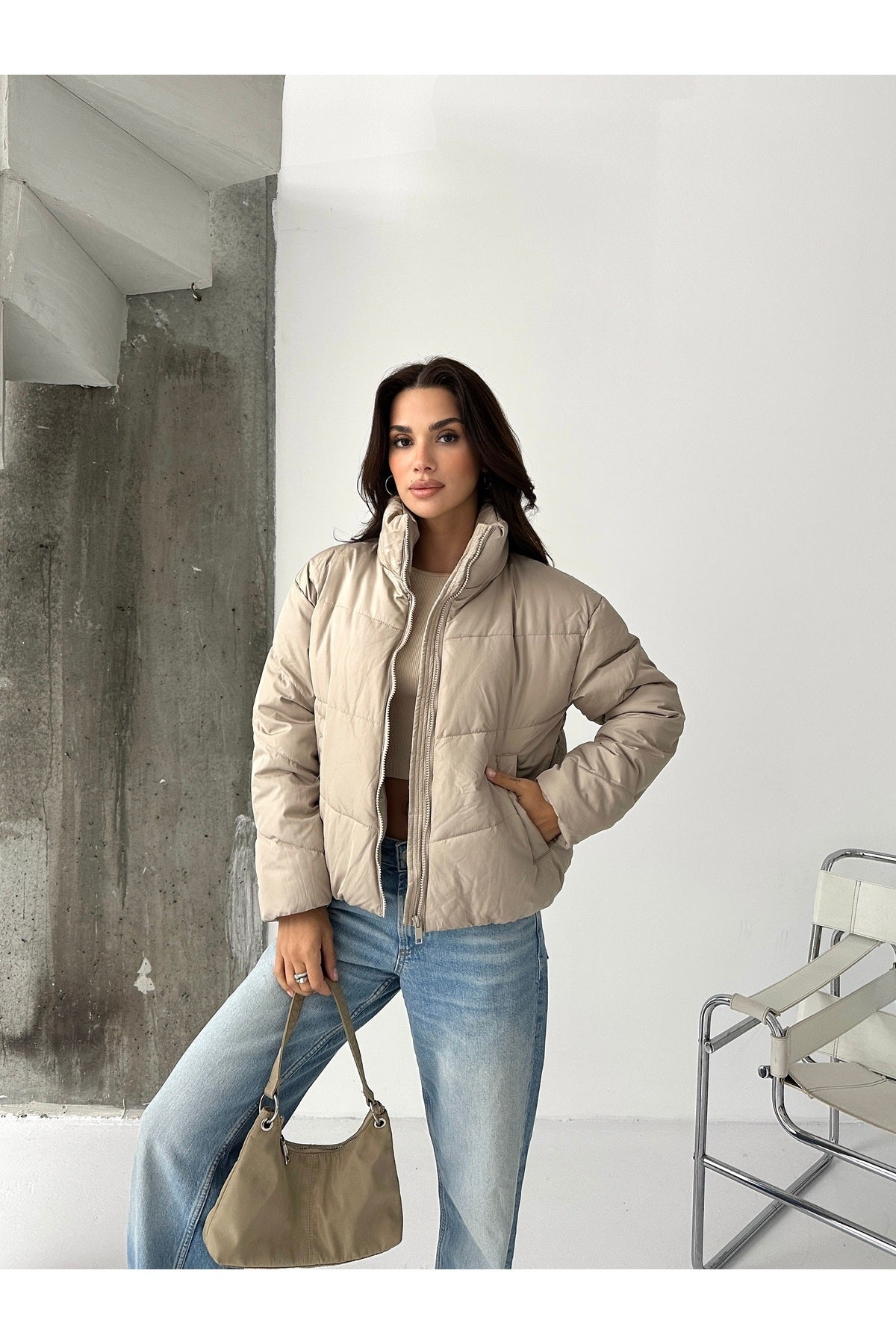 Dolumlu Regular Kalıp Su İticili Mont