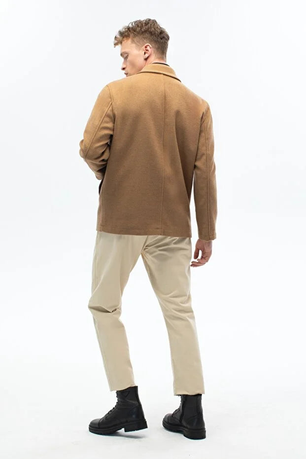 Erkek Günlük Kaşe Mont - Camel