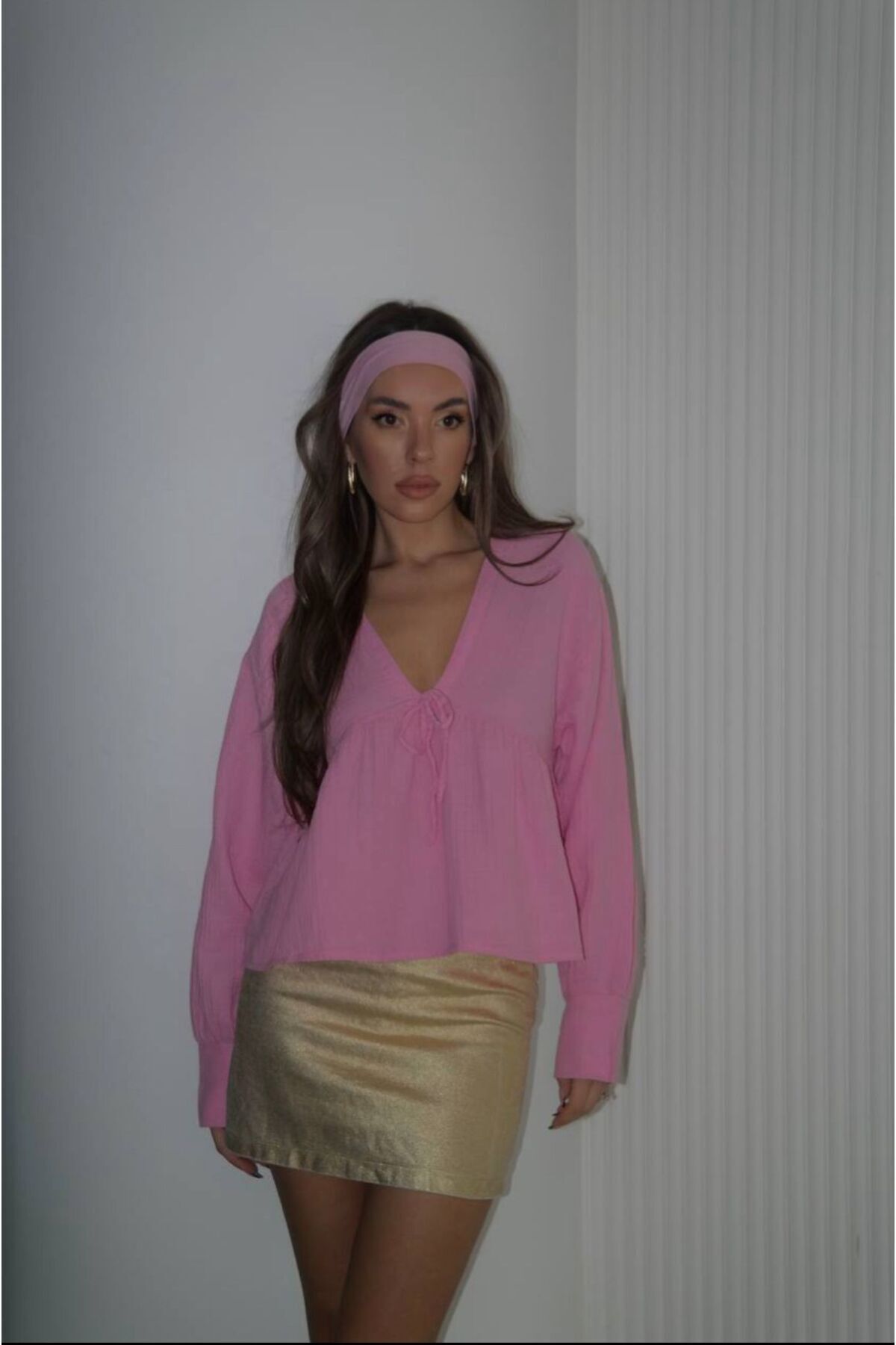 MUSLİN KUMAŞ BLUZ #1003