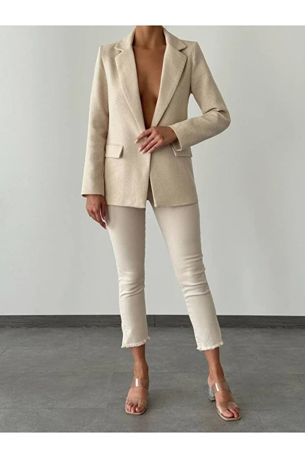 Blazer Tek Düğmeli Yazlık Ceket