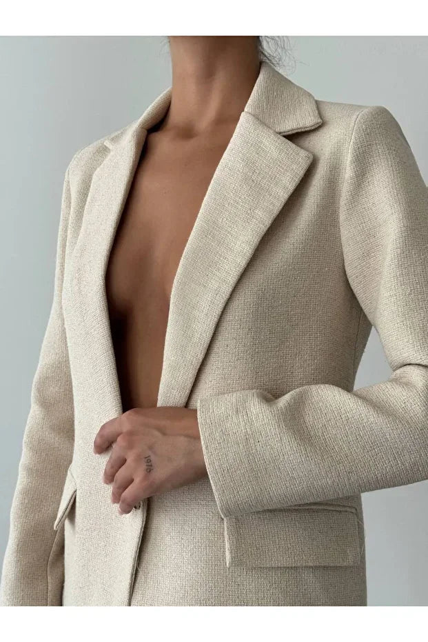 Blazer Tek Düğmeli Yazlık Ceket